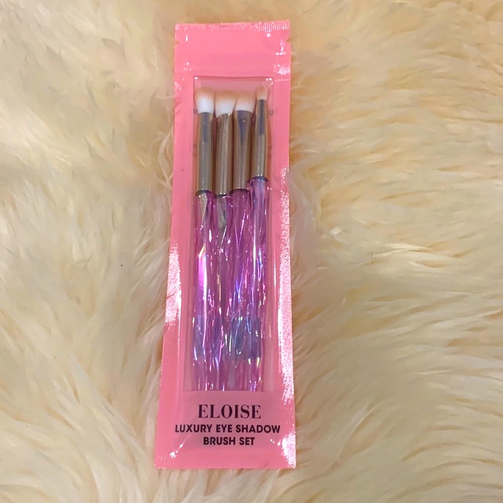 Eloise Luxury 4 Eye Shadow Brush Set with Crystal Handles